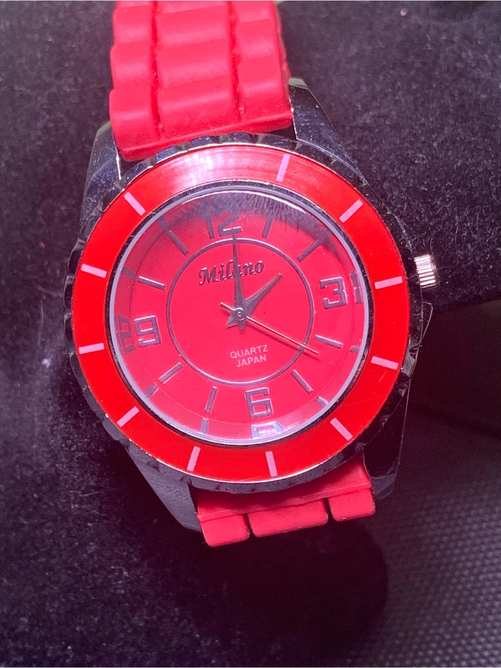 Milano Vibrant Red Silicone Sport Watch